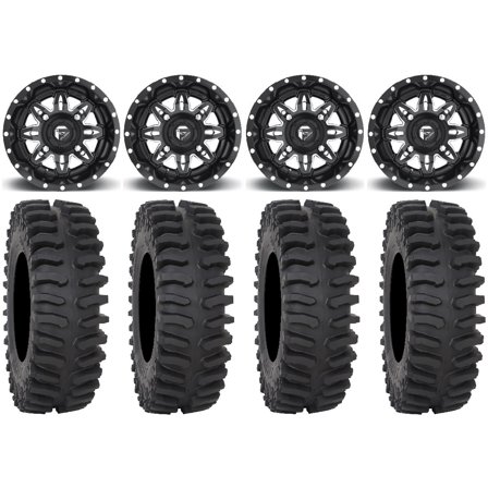 Fuel Lethal Black 15" Wheels 33" XT400 Tires Can-Am Maverick X3 / Honda Pioneer 1000 / Talon