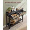 thumbnail image 5 of VASAGLE Console Table, Sofa Table, Narrow Entryway Table, Entry Table with 2 Drawers, Open Storage Shelf for Living Room Ash Black, 5 of 5