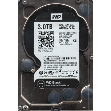 WD3003FZEX-00Z4SA0, DCM HANNNVJAA, Western Digital 3TB SATA 3.5 Hard Drive