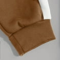 thumbnail image 6 of Timoontee Men's Color Block Tracksuit Casual Fleece Zip Up Sweatshirts Set Fluffy Warm Long Sleeve Hoodies with Ultra Soft Comfy Drawstring Long Pants 2 Piece Outfit Brown M, 6 of 7