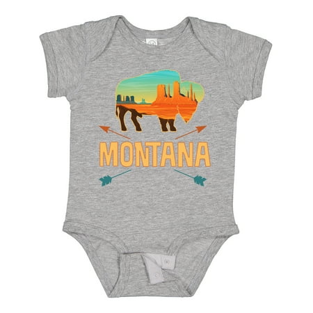 

Inktastic Montana Gift Buffalo Silhouette Gift Baby Boy or Baby Girl Bodysuit