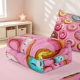 thumbnail image 5 of Erosebridal Kawaii Donut Zipper Twin Comforter Sets with Fitted Sheet and 2 Pillowcases for Girls, Cartoon Dessert Zipper Bedding Set, Pink Reversible, 5 of 7