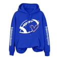 thumbnail image 2 of YVNAURA Women’s Plus Size Fleece Hoodie Sweatshirt Football Pullover with Pockets Oversized Fall Fashion 2026 Hooded Sweater Comfy Game Day Casual Top, Blue,XXXXL, 2 of 9