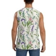 thumbnail image 4 of Goofa Wisteria Flower Printed Men's Sleeveless T-Shirt - Athletic Gym Workout Tank Top for Men - Moisture-Wicking, UPF 30+ Quick-Dry Muscle Tee-XX-Large, 4 of 8