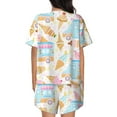 thumbnail image 3 of Bingfone Icecream Truck Print Pajamas Sets for Women Soft Short-Sleeved Pjs with Lounge Shorts Two Piece Sleepwear, 3 of 8
