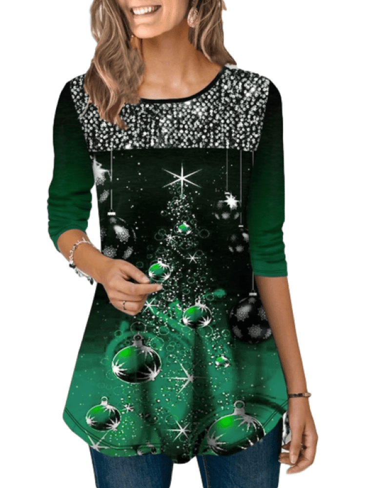 Long Sleeve Sequin Embellished 