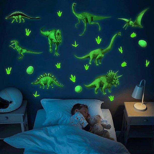 Luminous Dinosaurs Kids Wall Decals, Dinosaurs Wall Decal Children'S Room, Wall Sticker, Wall Sticker Children'S Room, Light Sticker, Bright Wall Stic