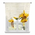 thumbnail image 2 of Sunflower Tie Up Curtain 45 Inches Long, Countryside Yellow Flower Balloon Style Kitchen Window Curtain Over Sink, Small Window Rod Pocket Curtain 34"x45", 2 of 9