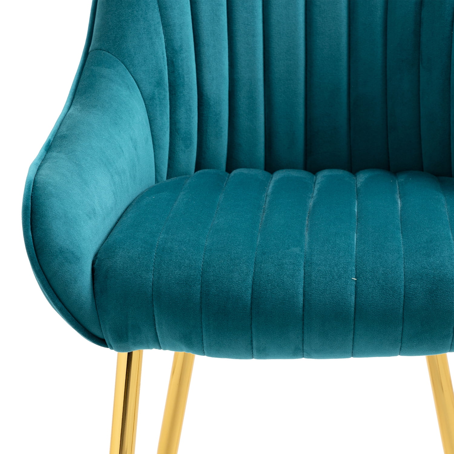 Kepooman Modern Mid-Century Side Chair with Natural Metal Legs for Kitchen, Living Dining Room, Set of 1, Blue - Green Kepooman Modern Mid-Century Side Chair with Natural Metal Legs for Kitchen, Living Dining Room, Set of 1, Blue - Green