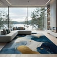 thumbnail image 2 of ODIKA 6'x9' Washable Area Rug Non-Slip, Chair-Friendly, Round Abstract Navy Ocean Wave Motif Nautical Swirl Extra Large for Dining Room, Under Table, Office Décor, 2 of 7