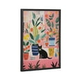 thumbnail image 4 of Kate and Laurel Whimsical Houseplants and a Black Kitty Cat Framed Wall Art by The Creative Bunch Studio, 12x16 Black, Colorful Cat and Plants Art for Wall, 4 of 7