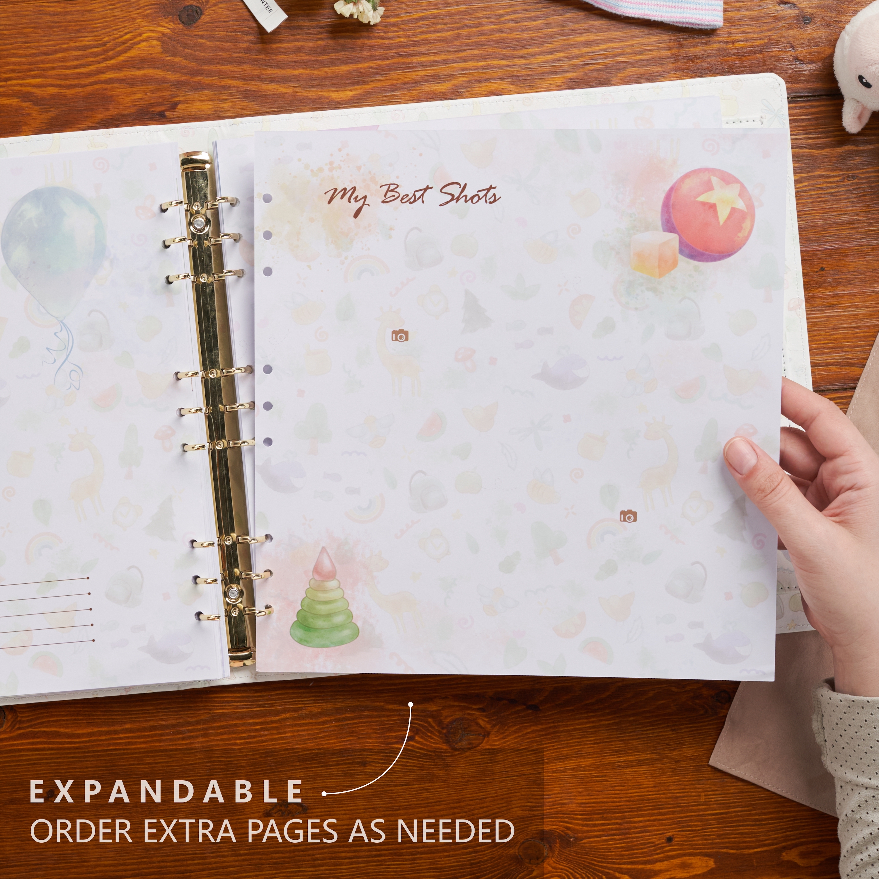 Leather-Bound Baby Memory Book - Loose-Leaf Baby Scrapbook Album - Beautiful Baby Gift Set