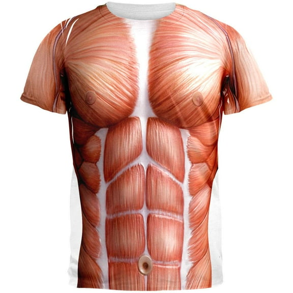 Halloween Muscle Anatomy Costume All Over Adult T-Shirt - 2X-Large