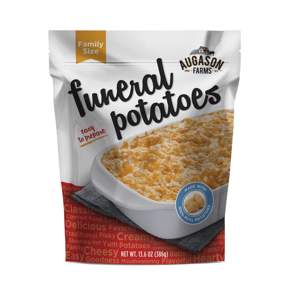 Funeral Potatoes Pouch Family Size Cheesy Potato Casserole, 12 Servings, Easy to Bake - Made with 100% Real Potatoes, Bakes One 9” x 13” Casserole in About 50 Minutes