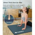thumbnail image 3 of YR Yoga Mat Mat Grueso Ejercicio de 1 Pulgada Mat 76,7 "X 24" Workout Mats para Gimnasio en Casa, Gris Azul con Bolsa, 3 of 8