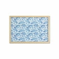 thumbnail image 1 of Paisley Wall Art with Frame, Mediterrian Themed Design with Water Color Hand Drawn Flowers and Leaves Print, Printed Fabric Poster for Bathroom Living Room, 35" x 23", Blue and White, by Ambesonne, 1 of 2