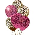 thumbnail image 1 of PMU Zebra Balloons PartyTex 11 Inch Premium Brown and Hot Pink with White & Black Stripe Pkg/50, 1 of 1