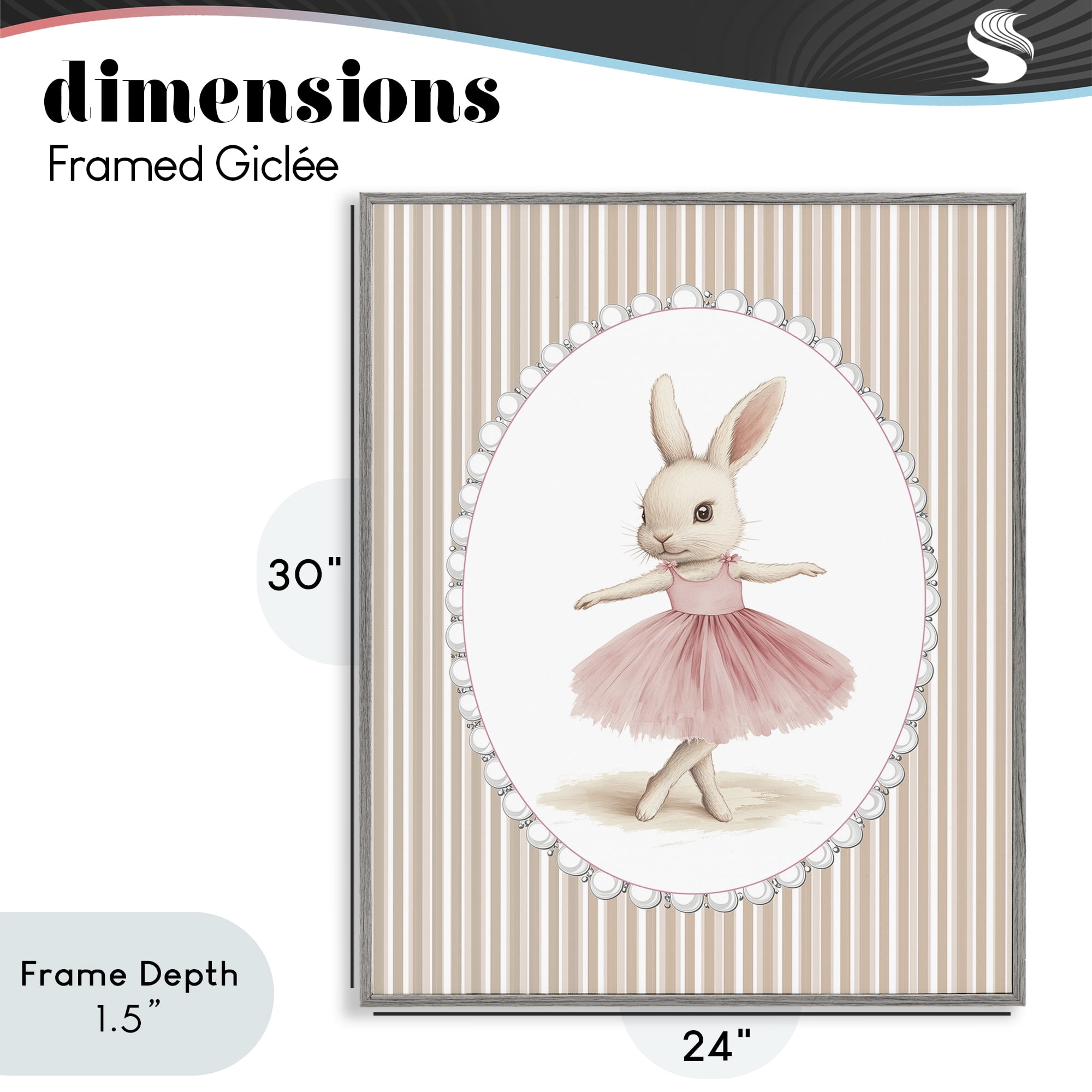 Stupell Industries Woodland Dancer Bunny Gray Framed Giclee Art, design by Christine Simpson Art