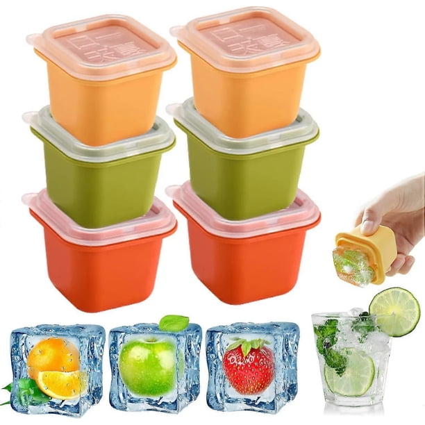 2.2IN Ice Cube Tray Water Bottle, 6 Pack Silicone Ice Trays with Lid for Freezer, Easy-Release Silicone Stackable Flexible Safe Ice Stick Trays for Ch
