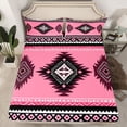 thumbnail image 2 of Manfei Tribal Aztec Boy Girl 4 Pieces Queen Sheet Sets,Bohemian Theme Ultra Soft Flat Sheet,Hippie Boho Queen Fitted Sheet,Luxury Bedroom Decor, 2 of 7