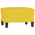 Armchair with stool light yellow 60 cm fabric
