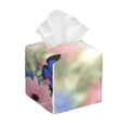 thumbnail image 1 of Balery Butterfly And Flowers Porta Pañuelos de Cuero con Estampado – Funda Moderna Cuadrada para Caja de Pañuelos, Dispensador 5x5x5'', 1 of 7