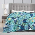 thumbnail image 4 of Kll Fleece Blanket Plush Throw Blanket Flying Swallows And Spring Flowers,Soft Fuzzy Cozy Flannel Blanket For Couch Sofa Bed.(80"X60"), 4 of 9