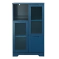 thumbnail image 4 of Blue Cabinet With Shatter- Glass Doors And Drawer - Ideal For Bedroom Living Room Navy Storage Bedroom, Room, More, 4 of 7