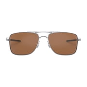 Oakley Sunglasses for Men - OO4124 Gauge 8 Rectangular Polarized Sunglasses with Oakley PRIZM Lenses - Polished Chrome/PRIZM Tungsten Polarized - Size 62