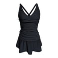 thumbnail image 4 of Daznico Women's Tankini Swimwear Set with Skirt - Pleated Two Piece Bathing Suit, Modest Swim Dress for Ladies,Size M, 4 of 5