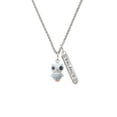 thumbnail image 2 of Delight Jewelry Resin White Snow Owl Silvertone Balance Bar Charm Necklace, 23", 2 of 4