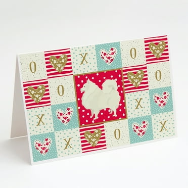 Caroline's Treasures Spitz Love Greeting Cards with Envelopes, 5" x 7" (8 Count)