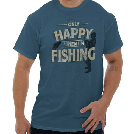 Only Happy When Fishing Fisherman Angler T Shirt