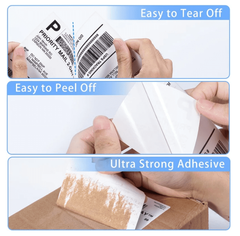 Phomemo Thermal Labels 4x6 for Shipping Packages-500 pcs Shipping Seals Sticker, Direct Printer Label Paper 4x6 Shipping Labels Compatible with Rollo Zebra Brother MUNBYN Phomemo Nelko Omezizy