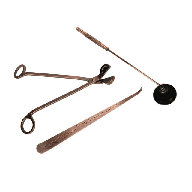 Juego De Accesorios Para Velas, Kit De Cuidado De Velas De Bronce De Acero Inoxidable Sin Humo, 3 Piezas Antideslizantes Para Estudio