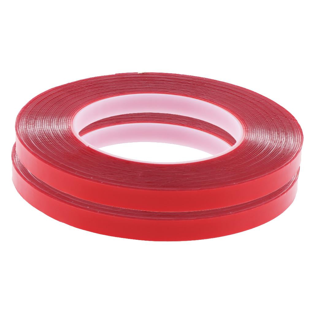 FITYLE 2x2 Rolls Red Tape Heat Resistant Strong Double Sided Adhesive Sticker 10mx1cm