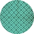 thumbnail image 1 of Ahgly Company Machine Washable Indoor Round Solid Turquoise Blue Modern Area Rugs, 5' Round, 1 of 4