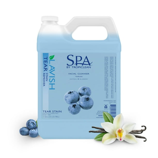 Tear Stain Remover for Dogs Oatmeal Blueberry Scented Facial Cleanser Ideal for White Dogs Cat Friendly Made in USA 1 Gallon Walmart