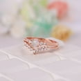 thumbnail image 2 of Vintage Fire Opal Wedding Ring Set, Delicate Art Deco Bridesmaid Jewelry, Curved Matching Band, Anniversary Gift For Wife October Birthstone, 2 of 2