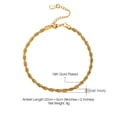 thumbnail image 6 of U7 Rope Chain Anklets Gold Plated 3mm Braided Foot Chain Ankle Bracelet for Women, 6 of 7