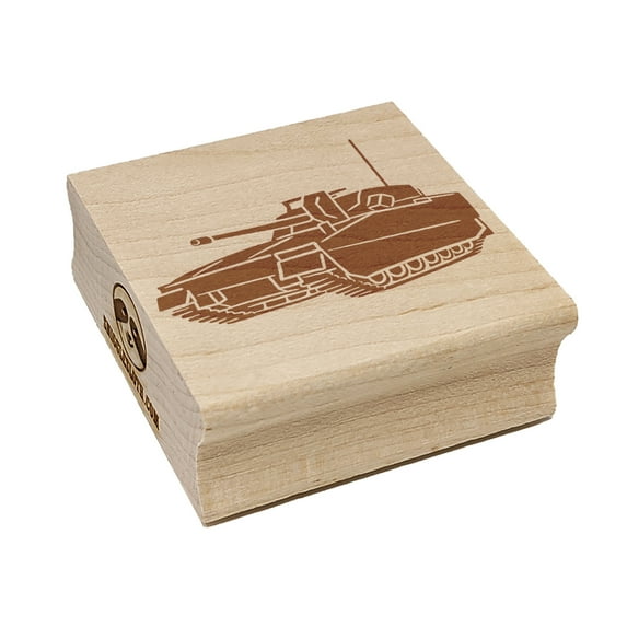 Military Army Tank Square Rubber Stamp Stamping Scrapbooking Crafting - Large 2.75in