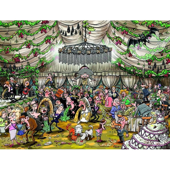 Chaos at the Wedding Reception, a 1000-piece Puzzle by Map Marketing