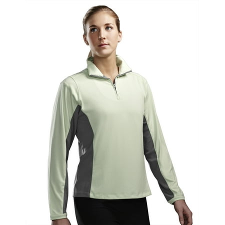 - Tri-Mountain Performance DASH 621 Polyester Zip Pullover Shirt, 2X-Large, Apple/Gray