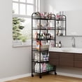 thumbnail image 3 of Rolling Storage Cart with Wheels Metal Mobile Shelving Unit Organizer Kitchen Utility Cart for Office Bathroom Kitchen Laundry Room Narrow Places (es), 3 of 9
