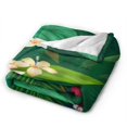UltraSoft Micro Fleece Blanket,Hibiscus Plumeria Banana Palm Leaf