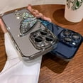 thumbnail image 4 of Glitter 3D Butterfly Case for iPhone 15 Plus, Cute Luxury Bling Sparkle Liquid Flowing Case with Camera Lens Protector Plating Bumper Clear Women Girls Case for iPhone 15 Plus 6.7" (Silver), 4 of 4