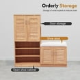 thumbnail image 2 of Multi functional Shoe Storage Cabinet with Bench & 7+3 Storage compartment, Adjustable layer board
, Shoe Bench with Cushion for Entryway,  Freestanding Shoe Rack for  Mudroom, Hallway,oak, 2 of 9