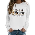 thumbnail image 5 of Halloween Sweatshirts for Women Funny Witch Hat Pumpkin Face Print Long Sleeve Shirts Fall Winter Casual Crew Neck Loose Blouses, 5 of 5