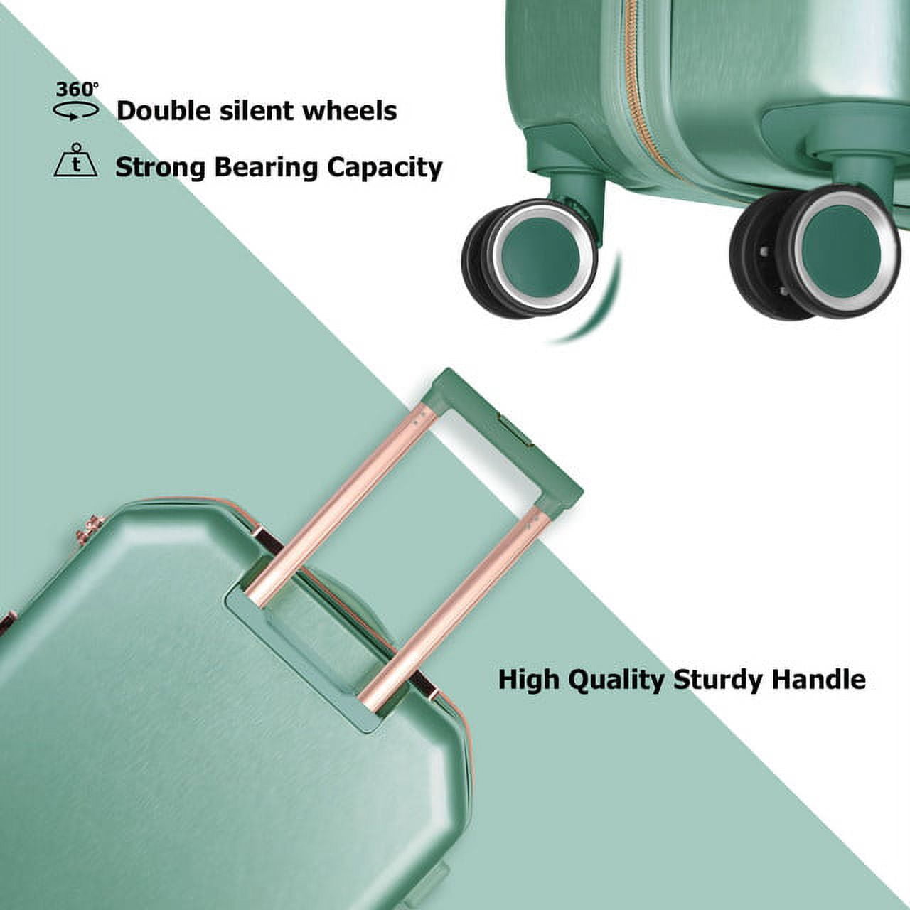 Hikolayae Anza View Collection Hardside Spinner Luggage Sets in Mint, 3 Piece - TSA Lock