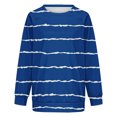 thumbnail image 6 of Holzkary Oversized Sweatshirt for Women Warm Soft Printed Shirt Winter Sweatshirts Tops Loose Fit Casual Long Sleeve Striped Sweatshirt Comfy Fall Winter Outfits Clothes 2025 Fashion Blue M, 6 of 7